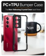 Shock Proof Clear Protective Back Case for Realme 14x 5G | Realme Narzo 80x | Realme P3x- AirEDGE Technology | 360 Degree Camera Protection | Transparent Hybrid Mobile Cover - Black - Image 8