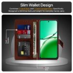 Shock Proof Flip Cover Back Case for Oppo F27 5G | Magnetic Wallet Leather Case with Stand - Image 6