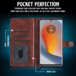 Shock Proof Flip Cover Back Case for Moto Edge 60 Fusion | Magnetic Wallet Leather Case with Stand - Image 3