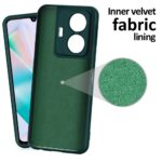Back Cover for iQOO Z6 Pro | Vivo T1 Pro 5G | Ultra Slim Soft Rubberised Case | Inner Velvet Fabric Lining | Matte Silicone Flexible Mobile Case | Camera Protection - Green - Image 4