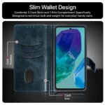 Shock Proof Flip Cover Back Case for Samsung Galaxy M55 5G | Magnetic Wallet Leather Case with Stand - Image 6