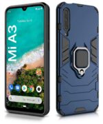 Shock Proof Back Case Mobile Cover for XIAOMI MI A3 | Back Cover Case (Tough Armor | Hybrid PC + TPU | Ring Holder & in-Built Kickstand | Blue) - Image 2