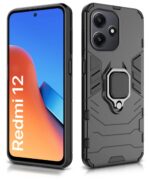 Shock Proof Back Case Mobile Cover for Mi Redmi 12 5G | Redmi 12 4G | Poco M6 Pro 5G (Tough Armor | Hybrid PC + TPU | Full Protection with Ring Holder & in-Built Kickstand | Black) - Image 4