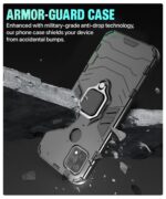 Shock Proof Back Case Mobile Cover for Oppo A15 | Oppo A15s (Armor | Hybrid PC + TPU | Full Protection with Ring Holder Kickstand | Carbon Black) - Image 4