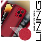 kelpuj Back Cover for Apple iPhone 14 Pro Max | Ultra Slim Soft Rubberised Case | Inner Velvet Fabric Lining | Matte Silicone Flexible Mobile Case | Camera Protection - Crimson Red - Image 4