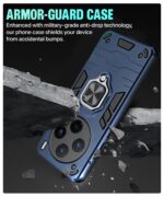 Shock Proof Back Case Mobile Cover for Vivo X200 5G | Back Cover Case (Tough Armor | Hybrid PC + TPU | Ring Holder & inBuilt Kickstand | Blue) - Image 6