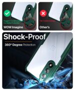 kelpuj Shock Proof Clear Protective Back Case for 1+ OnePlus Nord 5 - AirEDGE Technology | 360 Degree Camera Protection | Transparent Hybrid Back Case Mobile Cover - Green - Image 6