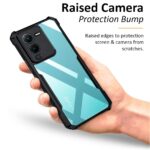 Shock Proof Clear Protective Back Case for Vivo V25 Pro 5G - AirEDGE Technology | 360 Degree Camera Protection | Transparent Hybrid Back Case Mobile Cover - Black - Image 4