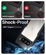 kelpuj Shock Proof Clear Protective Back Case for Google Pixel 9 Pro XL - AirEDGE Technology | 360 Degree Camera Protection | Transparent Hybrid Back Case Mobile Cover - Black - Image 6