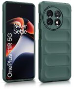 Ultimate Silicon Back Cover Case for 1+ OnePlus 11R 5G | Military Grade Drop Protection Shockproof Bumper | Anti-Slip Grip | Scratch Proof Micro-Fibre Cloth Inside (Forest Green) - Image 4