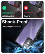 Shock Proof Clear Protective Back Case for Nokia G42 5G - AirEDGE Technology | 360 Degree Camera Protection | Transparent Hybrid Back Case Mobile Cover - Black - Image 3