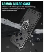 Shock Proof Back Case Mobile Cover for Redmi A4 5G | Poco C75 | Redmi 14C 5G | Poco M7 5G | (Tough Armor | Hybrid PC + TPU | Full Protection with Ring Holder & in-Built Kickstand | Black) - Image 6