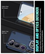 Shock Proof Back Case Mobile Cover for Vivo Y300 5G | Back Cover Case (Tough Armor | Hybrid PC + TPU | Ring Holder & in-Built Kickstand | Blue) - Image 5