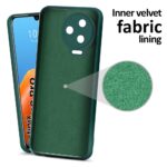 Back Cover for Infinix Note 12 Pro | Ultra Slim Soft Rubberised Case | Inner Velvet Fabric Lining | Matte Silicone Flexible Mobile Case | Camera Protection - Green - Image 2