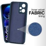 Slim Ultra Soft Rubberised Back Cover for Redmi Note 12 Pro 5G | Inner Velvet Fabric Lining | Matte Silicone Flexible Camera Protection Back Case ? Blue - Image 3