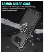 Shock Proof Back Case Mobile Cover for Xiaomi Poco X3 (Armor | Hybrid PC + TPU | Full Protection with Ring Holder Kickstand | Carbon Black) - Image 4