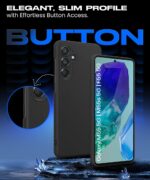 Slim Frameless Back Cover for Samsung Galaxy M55 5G | Galaxy F55 5G | Ultra Thin Lightweight Design & Camera Protection | Soft Matte Silicone Flexible Mobile Case (Black) - Image 6