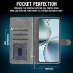 Shock Proof Flip Cover Back Case for Realme 14 Pro Plus 5G | Magnetic Wallet Leather Case with Stand - Image 3