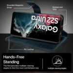 Shock Proof Flip Cover Back Case for Samsung Galaxy S22 Ultra | Magnetic Wallet Leather Case with Stand - Image 5