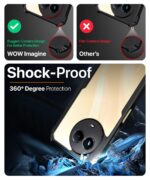 TPU+PC Shock Proof Clear Protective Back Case for Realme Narzo 60X 5G, Realme 11 5G, Realme 11X - 360 Degree Camera Protection, Transparent Hybrid Mobile Cover - Black - Image 4