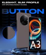 kelpuj Slim Frameless Back Cover for Mi Redmi A3 | Redmi A3X | Poco C61 | Ultra Thin Lightweight Design & Camera Protection | Soft Matte Silicone Flexible Mobile Case (Grey) - Image 5