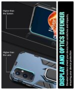 Shock Proof Back Case Mobile Cover for 1+ OnePlus 9 Pro 5G | Back Cover Case (Tough Armor | Hybrid PC + TPU | Ring Holder & in-Built Kickstand | Blue) - Image 5