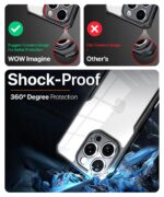Shock Proof Clear Protective Back Case for iPhone 16 Pro Max AirEDGE Technology | 360 Degree Camera Protection | Transparent Hybrid Back Case Mobile Cover Black - Image 6