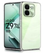 Crystal Clear Transparent Back Cover Case Compatible with iQOO Z9x 5G Shockproof Flexible TPU Silicone Case with Full Body & Camera Protection Transparent