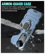 Shock Proof Back Case Mobile Cover for Vivo V40 | V40 Pro 5G | T3 Ultra 5G | Back Cover Case (Tough Armor | Hybrid PC + TPU | Ring Holder & in-Built Kickstand | Blue) - Image 8