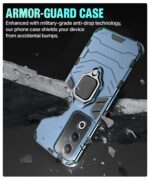 Shock Proof Back Case Mobile Cover for Oppo A3 Pro 5G | Oppo K12x 5G | Back Cover Case (Tough Armor | Hybrid PC + TPU | Ring Holder & in-Built Kickstand | Blue) - Image 6