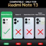 Ultimate Silicon Back Cover Case for Xiaomi Mi Redmi Note 13 5G | Military Grade Drop Protection Shockproof Bumper | Anti-Slip Grip | Scratch Proof Micro-Fibre Cloth Inside (Pitch Black) - Image 2