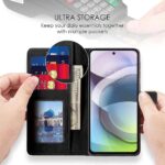 Shock Proof Flip Cover Back Case for Motorola Moto G 5G | Magnetic Wallet Leather Case with Stand - Image 3