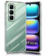 Crystal Clear Transparent Back Cover Case Compatible with Infinix Hot 50 5G Shockproof Flexible TPU Silicone Case with Full Body & Camera Protection Transparent - Image 2