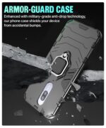 Shock Proof Back Case Mobile Cover for Xiaomi Mi Redmi 8 | Back Cover Case (Tough Armor | Hybrid PC + TPU | Ring Holder & in-Built Kickstand | Black) - Image 3