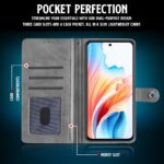 Shock Proof Flip Cover Back Case for Oppo A59 5G | Magnetic Wallet Leather Case with Stand - Image 4