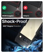 Shock Proof Clear Protective Back Case for Google Pixel 8 - AirEDGE Technology | 360 Degree Camera Protection | Transparent Hybrid Back Case Mobile Cover - Black - Image 4