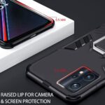 Shock Proof Back Case Mobile Cover for Realme 9 Pro Plus 5G | Realme 9 4G (Armor | Hybrid PC + TPU | Full Protection with Ring Holder Kickstand | Blue) - Image 2