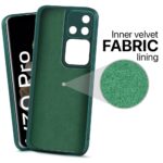 Back Cover for Vivo V30 Pro | Ultra Slim Soft Rubberised Case | Inner Velvet Fabric Lining | Matte Silicone Flexible Mobile Case | Camera Protection - Green - Image 4