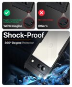 Shock Proof Clear Protective Back Case for Google Pixel 8a - AirEDGE Technology | 360 Degree Camera Protection | Transparent Hybrid Back Case Mobile Cover - Black - Image 4