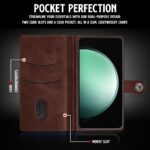 Shock Proof Flip Cover Back Case for Samsung Galaxy S23 Fe 5G | Magnetic Wallet Leather Case with Stand - Image 6