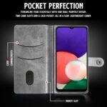 Shock Proof Flip Cover Back Case for Samsung Galaxy A22 5G | Magnetic Wallet Leather Case with Stand - Image 3