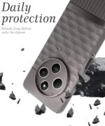 Back Cover for Redmi A4 5G | Poco C75 | 14C 5G | Poco M7 with Hexa Cube Design | Ultra Slim Rubberised Case | Inner Velvet Fabric | Silicone Flexible Mobile Case | Camera Protection - Grey - Image 4