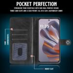 Shock Proof Flip Cover Back Case for Motorola Moto Edge 50 Neo 5G | Magnetic Wallet Leather Case with Stand - Image 4