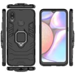 kelpuj Shock Proof Back Case Mobile Cover for Samsung Galaxy A10s | Galaxy M01s (Armor | Hybrid PC + TPU | Full Protection with Ring Holder Kickstand | Carbon Black) - Image 4