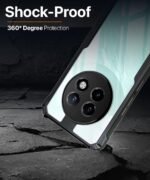 Shockproof Clear Protective Case for Realme P1 Speed 5G | Realme 13 Plus 5G - AirEDGE Technology | 360 Degree Camera Protection | Transparent Hybrid Back Case Mobile Cover - Earthy Black - Image 3