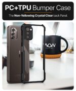 Shock Proof Clear Back Case Mobile Cover for Nokia G21 (Hard | Hybrid PC + TPU | Full Armour Device & Camera Protection | Black) - Image 4