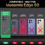 kelpuj Shock Proof Clear Protective Back Case for Motorola Moto Edge 50 - AirEDGE Technology | 360 Degree Camera Protection | Transparent Hybrid Back Case Mobile Cover - Black - Image 2