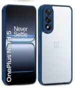 Shockproof Hybrid Back Cover for 1+ OnePlus Nord 5 | Hard Slim fit Back Case | PC & TPU | Clear Transparent Case Blue - Image 3