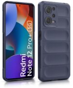 Ultimate Silicon Back Cover Case for Redmi Note 12 Pro Plus 5G | Military Grade Drop Protection Shockproof Bumper | Anti-Slip Grip | Scratch Proof Micro-Fibre Cloth Inside (Deep Blue) - Image 2