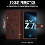 Shock Proof Flip Cover Back Case for Iqoo Z7 5G | Magnetic Wallet Leather Case with Stand - Image 6